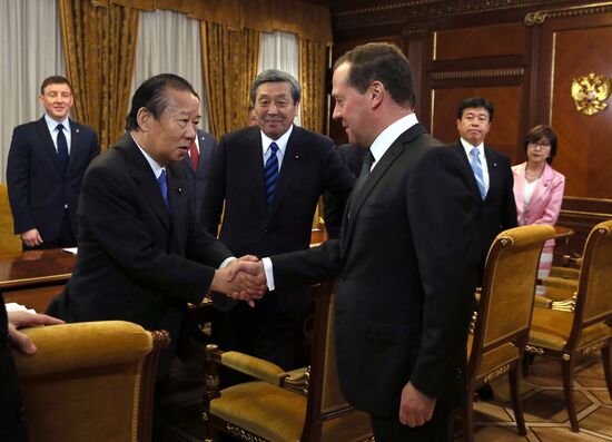 Prime Minister Dmitry Medvedev meets with Japanese LDP party leader Toshihiro Nikai
