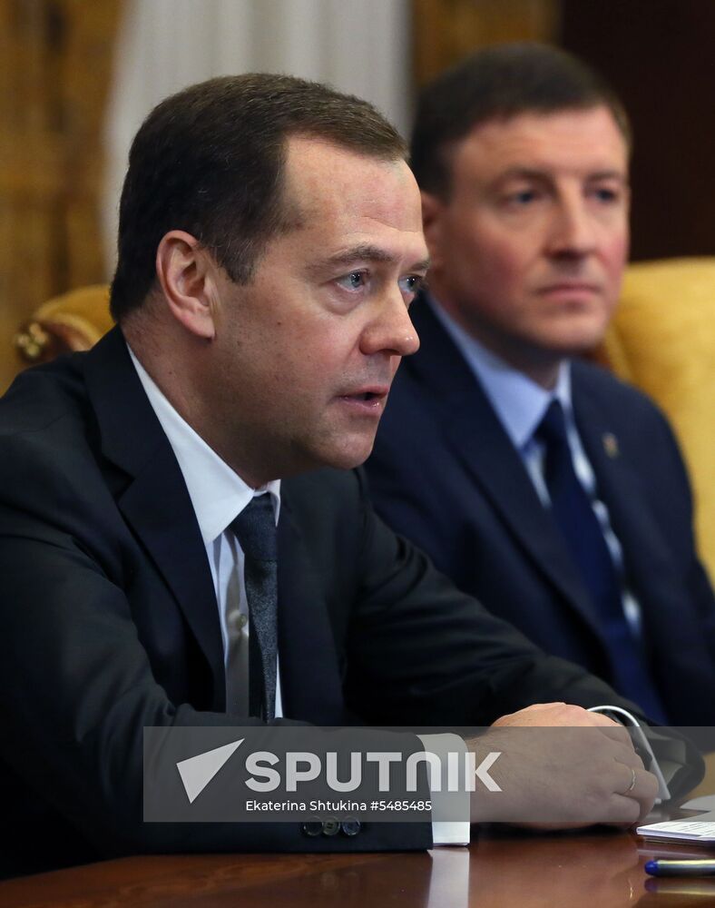 Prime Minister Dmitry Medvedev meets with Japanese LDP party leader Toshihiro Nikai
