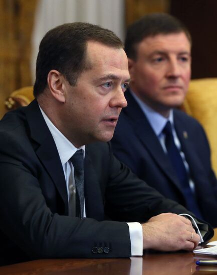Prime Minister Dmitry Medvedev meets with Japanese LDP party leader Toshihiro Nikai