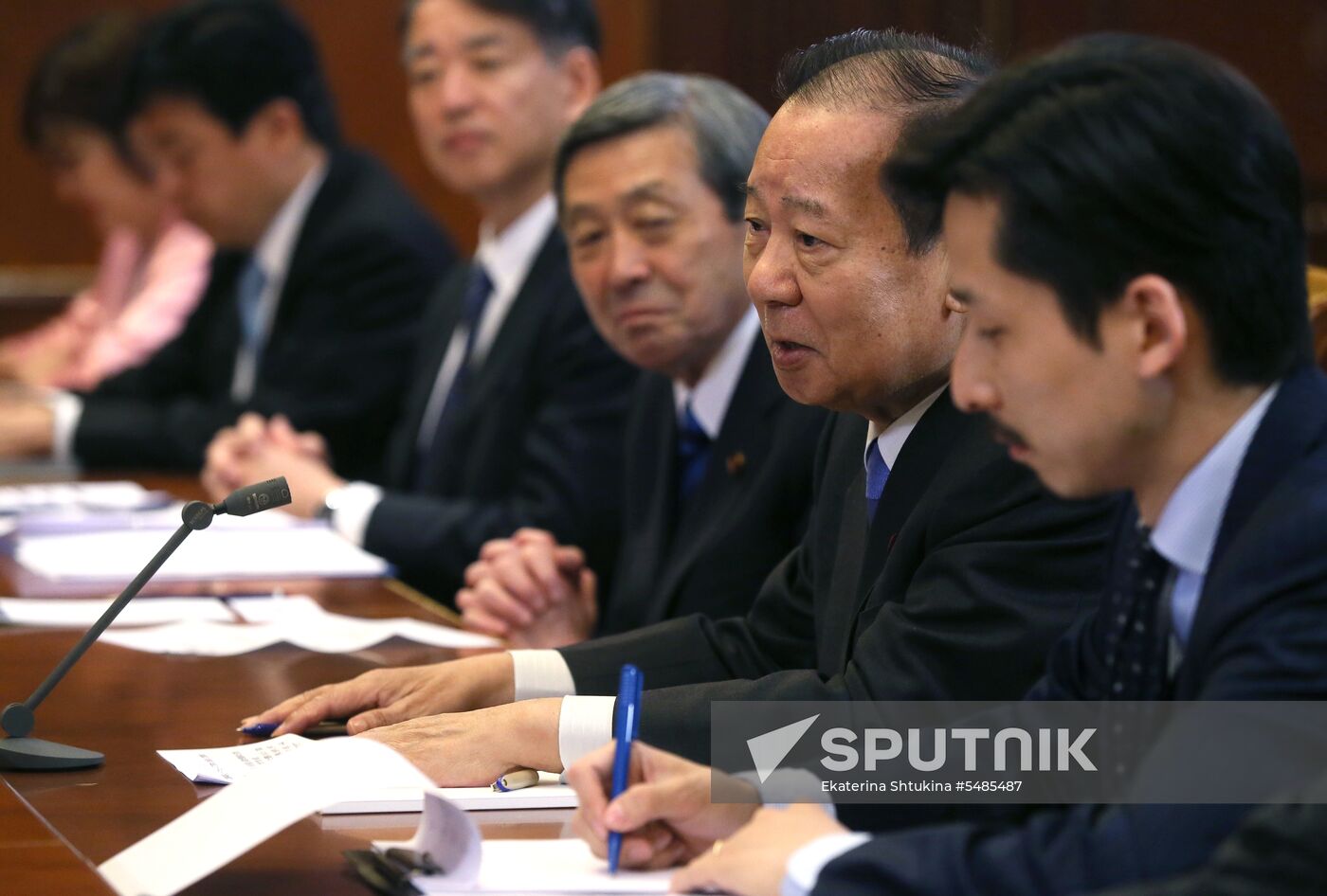 Prime Minister Dmitry Medvedev meets with Japanese LDP party leader Toshihiro Nikai