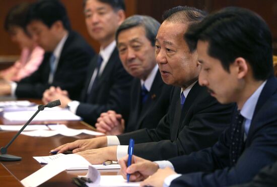 Prime Minister Dmitry Medvedev meets with Japanese LDP party leader Toshihiro Nikai