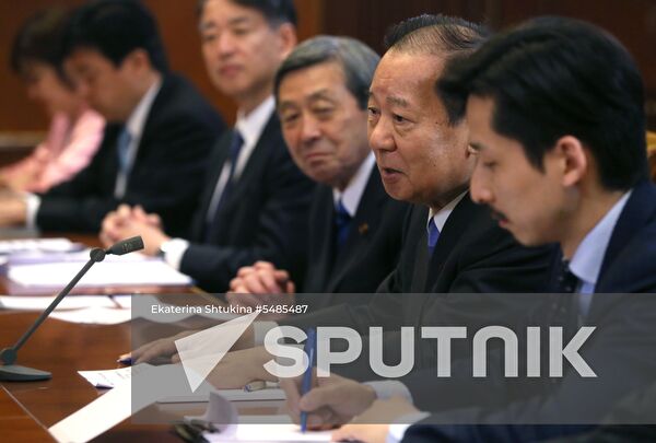 Prime Minister Dmitry Medvedev meets with Japanese LDP party leader Toshihiro Nikai