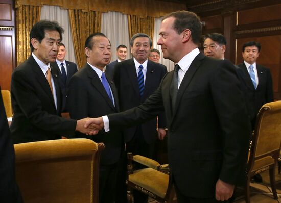 Prime Minister Dmitry Medvedev meets with Japanese LDP party leader Toshihiro Nikai