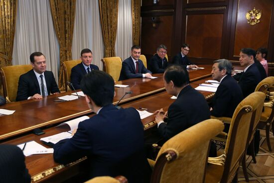 Prime Minister Dmitry Medvedev meets with Japanese LDP party leader Toshihiro Nikai