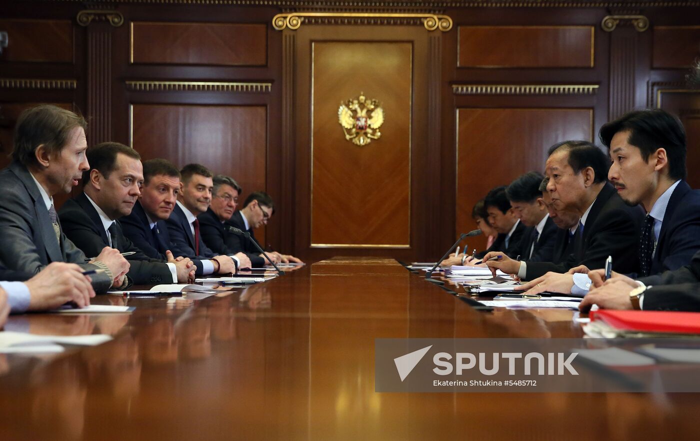 Prime Minister Dmitry Medvedev meets with Japanese LDP party leader Toshihiro Nikai