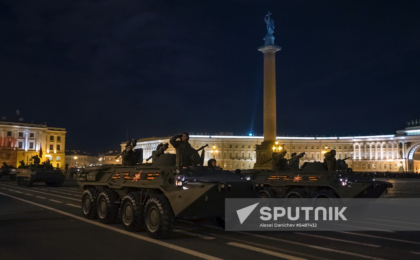 Victory Day parade rehearsal in St. Petersburg