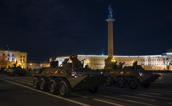 Victory Day parade rehearsal in St. Petersburg