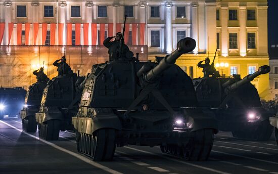 Victory Day parade rehearsal in St. Petersburg