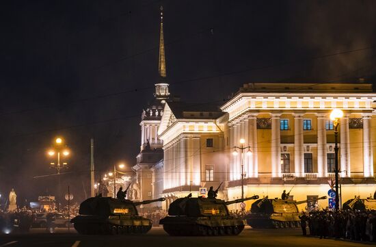 Victory Day parade rehearsal in St. Petersburg