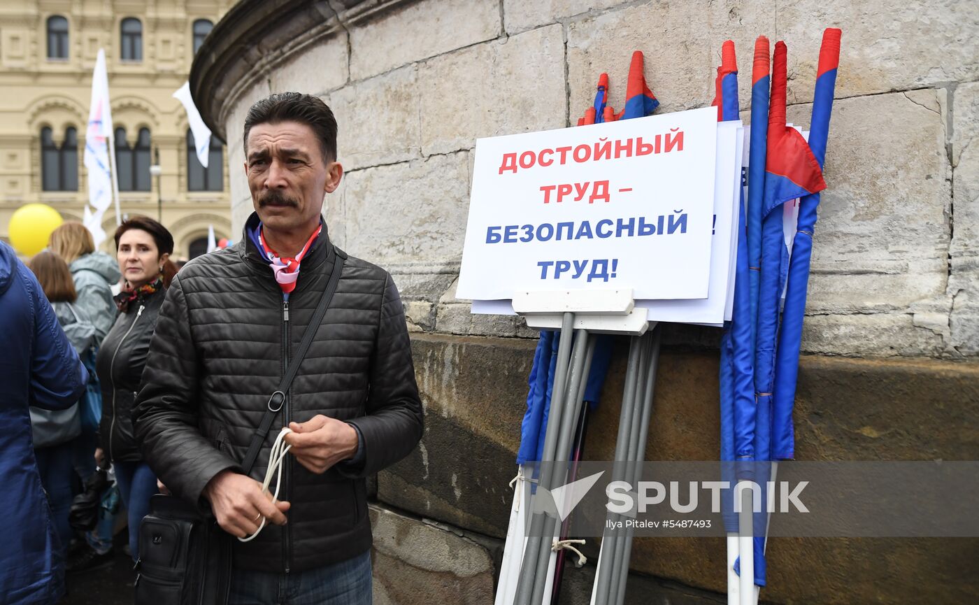 Labor Day rally on Red Square in Moscow