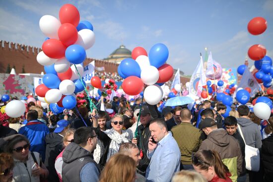 Labor Day rally on Red Square in Moscow