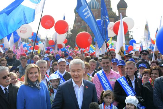 Labor Day rally on Red Square in Moscow