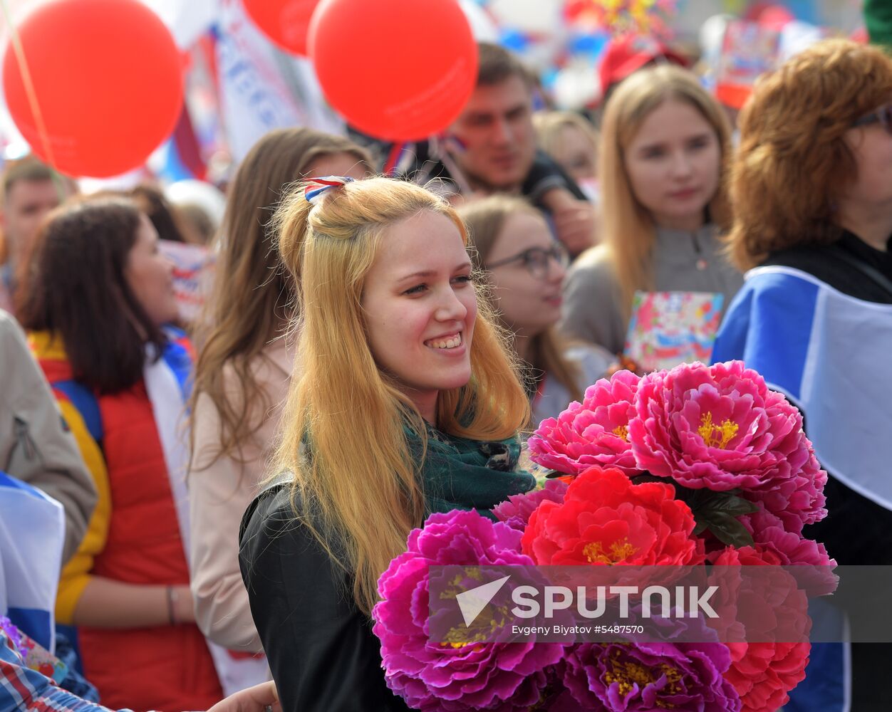 Labor Day rally on Red Square in Moscow