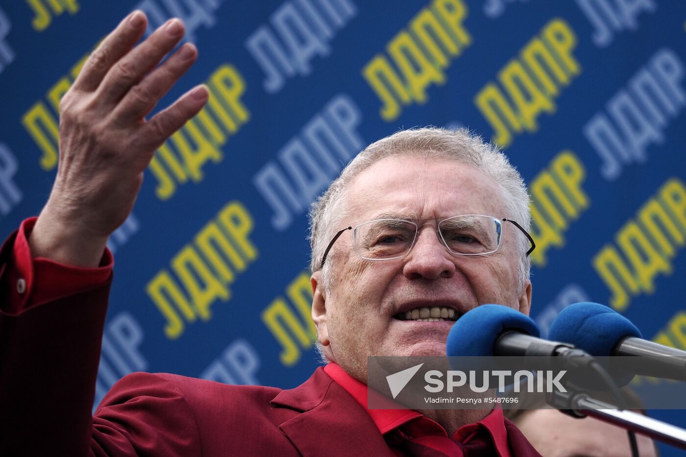 Liberal Democratic Party rally on Pushkin Square