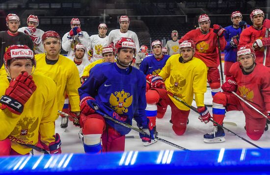 Ice hockey. World Championships. Russian national team's training session