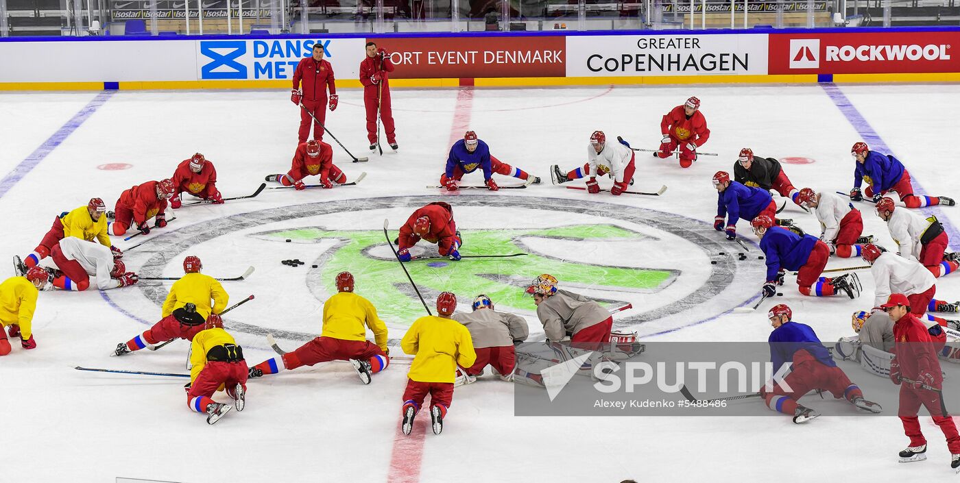 Ice hockey. World Championships. Russian national team's training session
