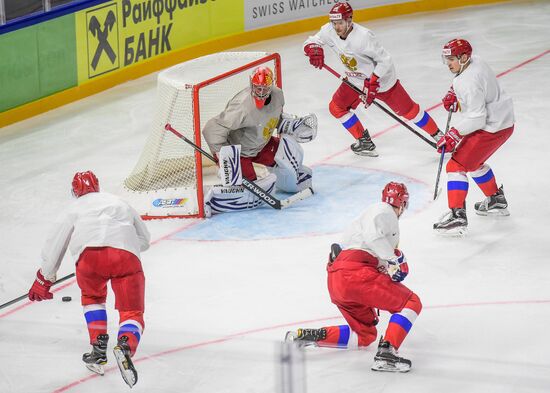 Ice hockey. World Championships. Russian national team's training session