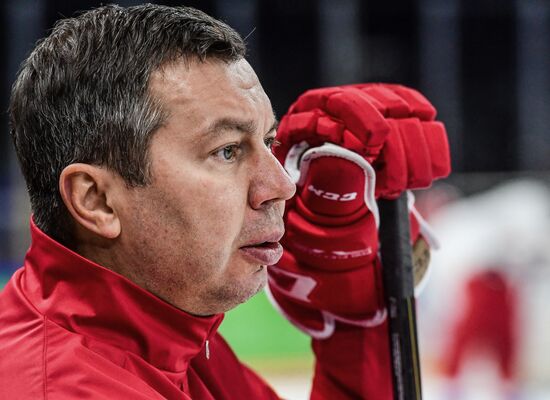 Ice hockey. World Championships. Russian national team's training session