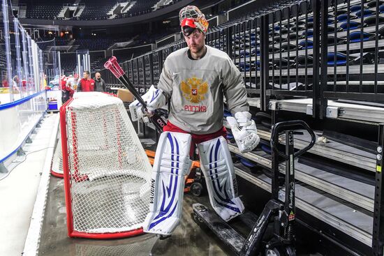 Ice hockey. World Championships. Russian national team's training session