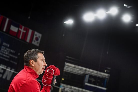 Ice hockey. World Championships. Russian national team's training session