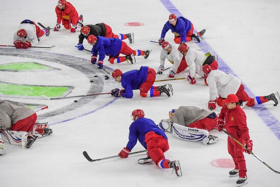 Ice hockey. World Championships. Russian national team's training session