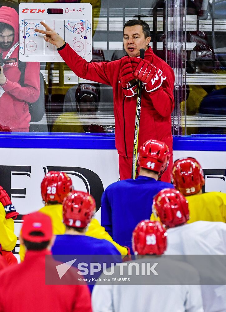 Ice hockey. World Championships. Russian national team's training session