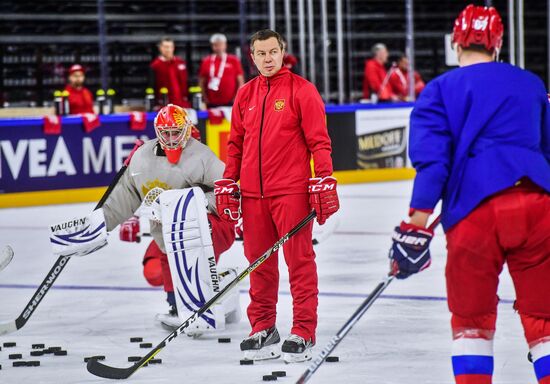 Ice hockey. World Championships. Russian national team's training session