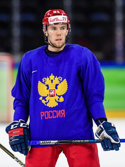 Ice hockey. World Championships. Russian national team's training session