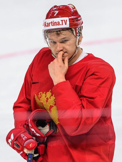 Ice hockey. World Championships. Russian national team's training session