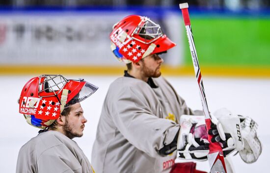 Ice hockey. World Championships. Russian national team's training session