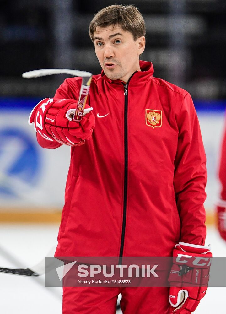Ice hockey. World Championships. Russian national team's training session