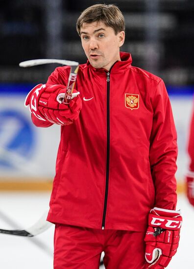 Ice hockey. World Championships. Russian national team's training session