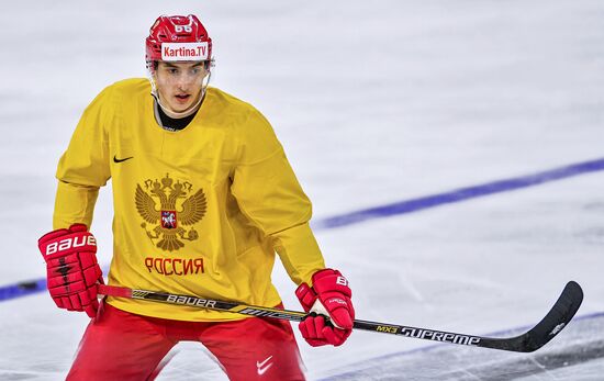 Ice hockey. World Championships. Russian national team's training session
