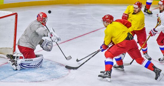 Ice hockey. World Championships. Russian national team's training session