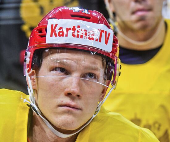 Ice hockey. World Ice Hockey Championships. Russian national team's training session