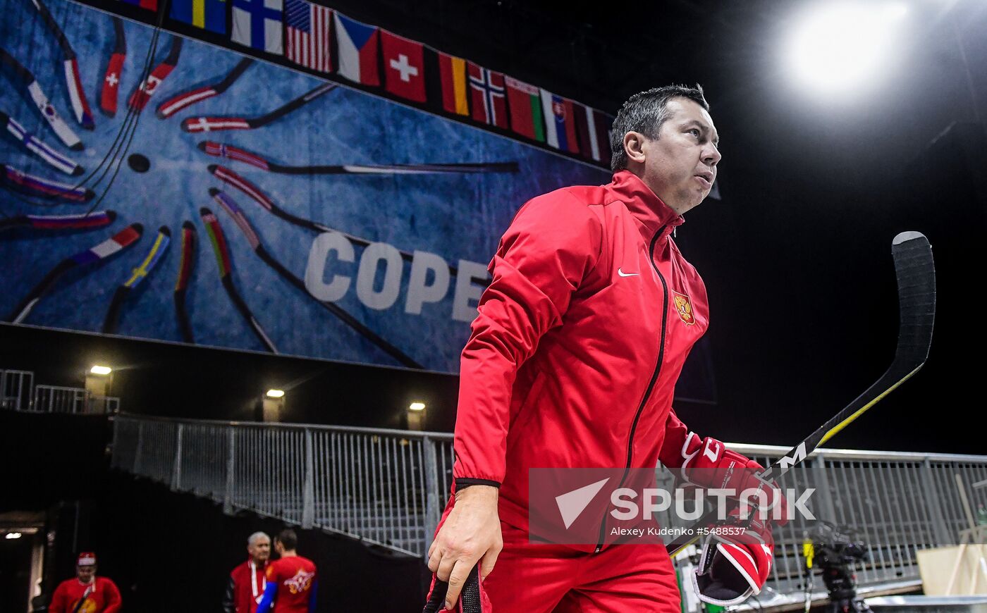 Ice hockey. World Championships. Russian national team's training session