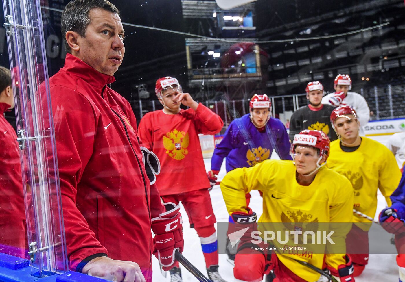 Ice hockey. World Championships. Russian national team's training session
