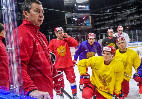 Ice hockey. World Championships. Russian national team's training session