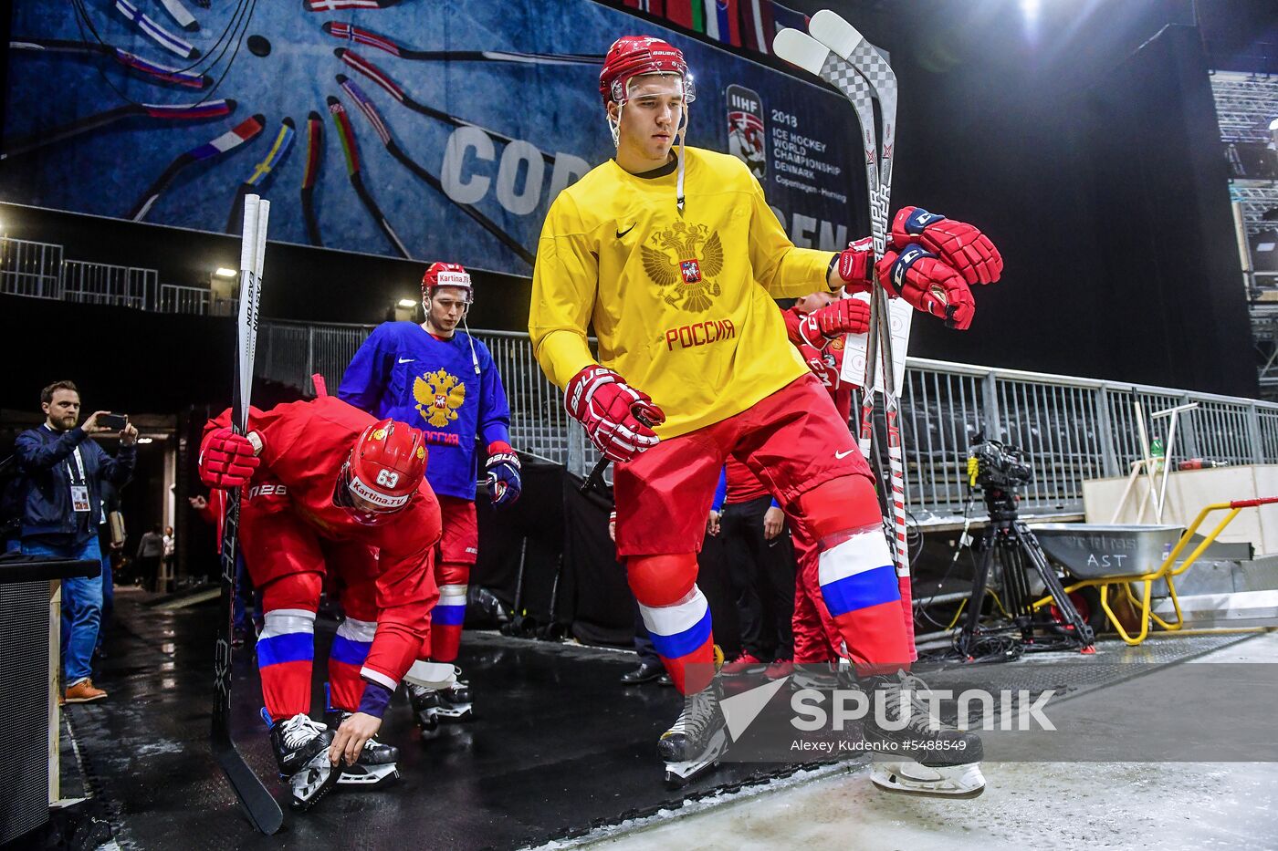 Ice hockey. World Championships. Russian national team's training session