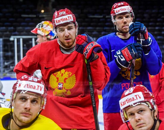 Ice hockey. World Championships. Russian national team's training session