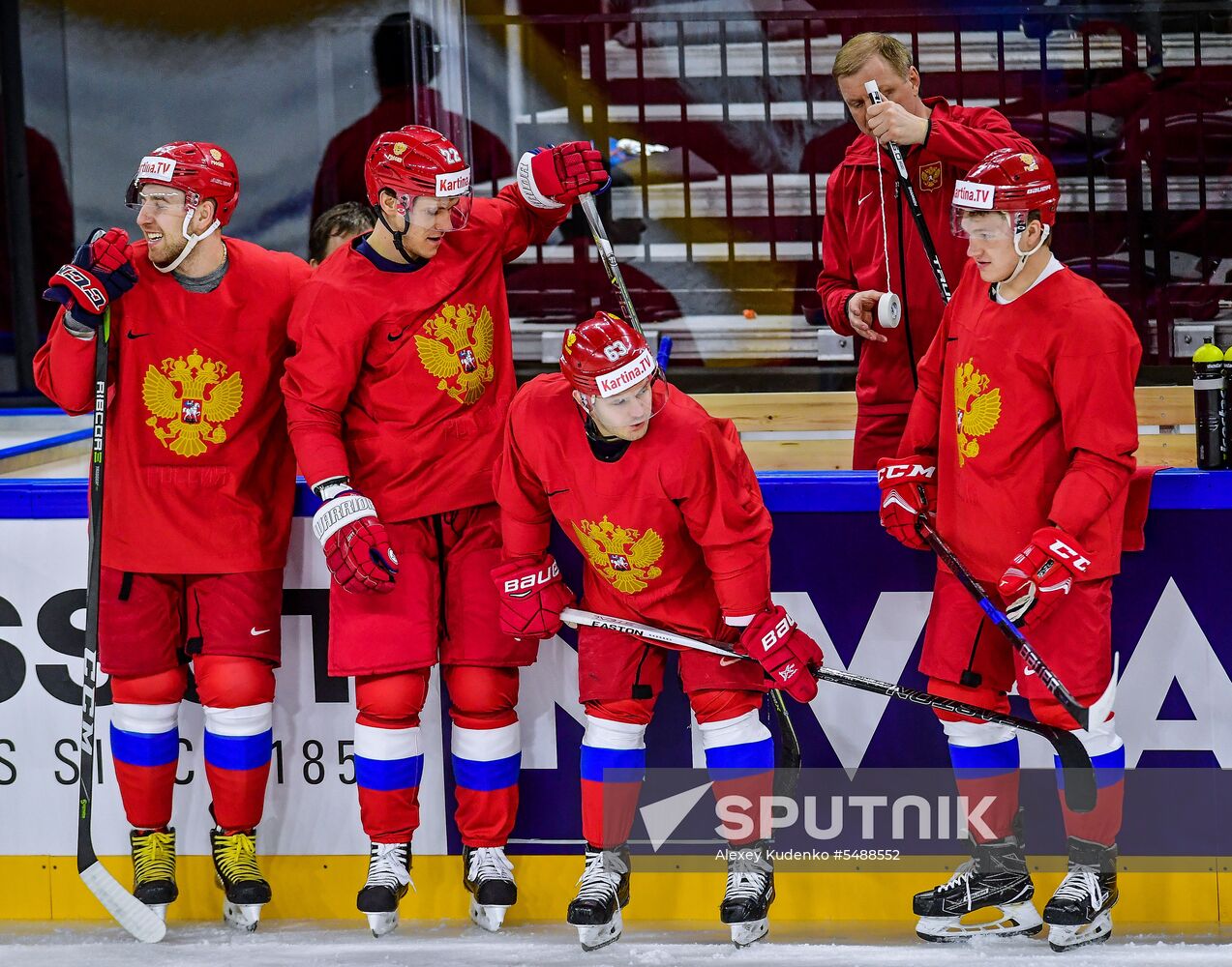 Ice hockey. World Championships. Russian national team's training session