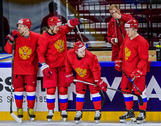 Ice hockey. World Championships. Russian national team's training session