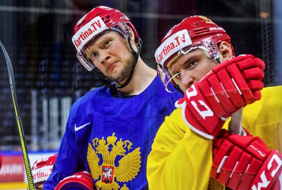 Ice hockey. World Championships. Russian national team's training session