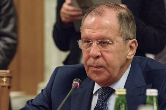 Russian Foreign Minister Sergei Lavrov meets with his counterpart from Hashemite Kingdom of Jordan Ayman Safadi
