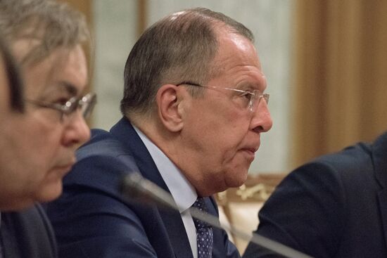 Russian Foreign Minister Sergei Lavrov meets with his counterpart from Hashemite Kingdom of Jordan Ayman Safadi