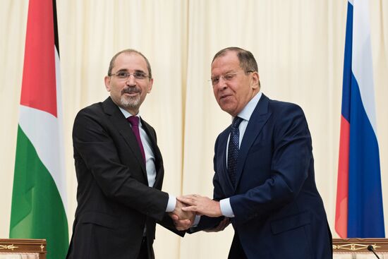 Russian Foreign Minister Sergei Lavrov meets with his counterpart from Hashemite Kingdom of Jordan Ayman Safadi