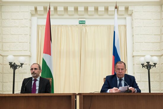 Russian Foreign Minister Sergei Lavrov meets with his counterpart from Hashemite Kingdom of Jordan Ayman Safadi