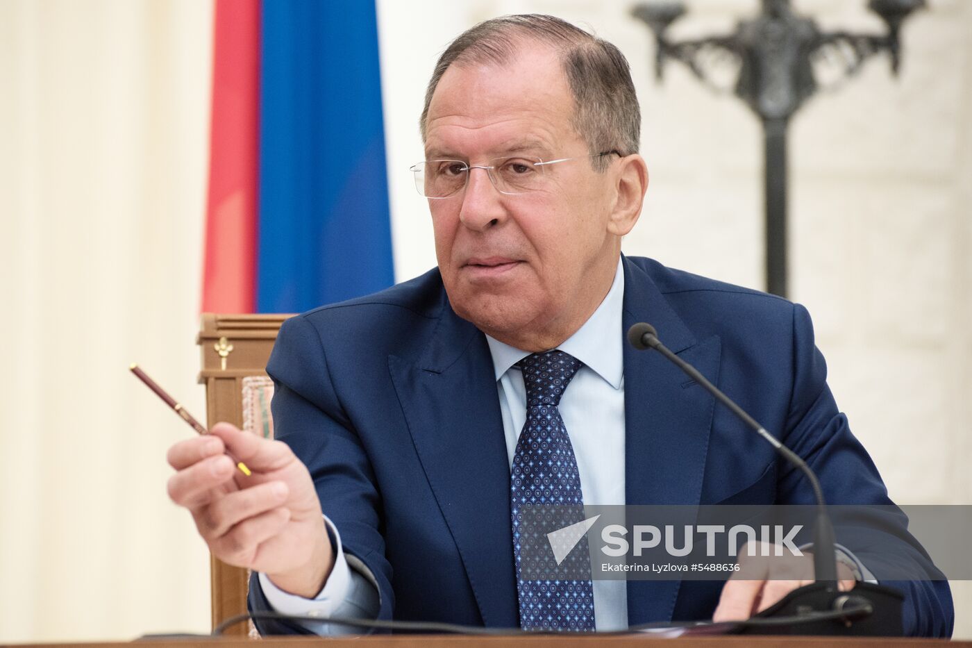Russian Foreign Minister Sergei Lavrov meets with his counterpart from Hashemite Kingdom of Jordan Ayman Safadi