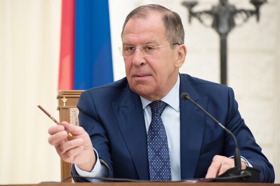 Russian Foreign Minister Sergei Lavrov meets with his counterpart from Hashemite Kingdom of Jordan Ayman Safadi