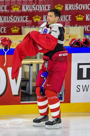 Ice hockey. 2018 IIHF World Championship. Russian national team's training session